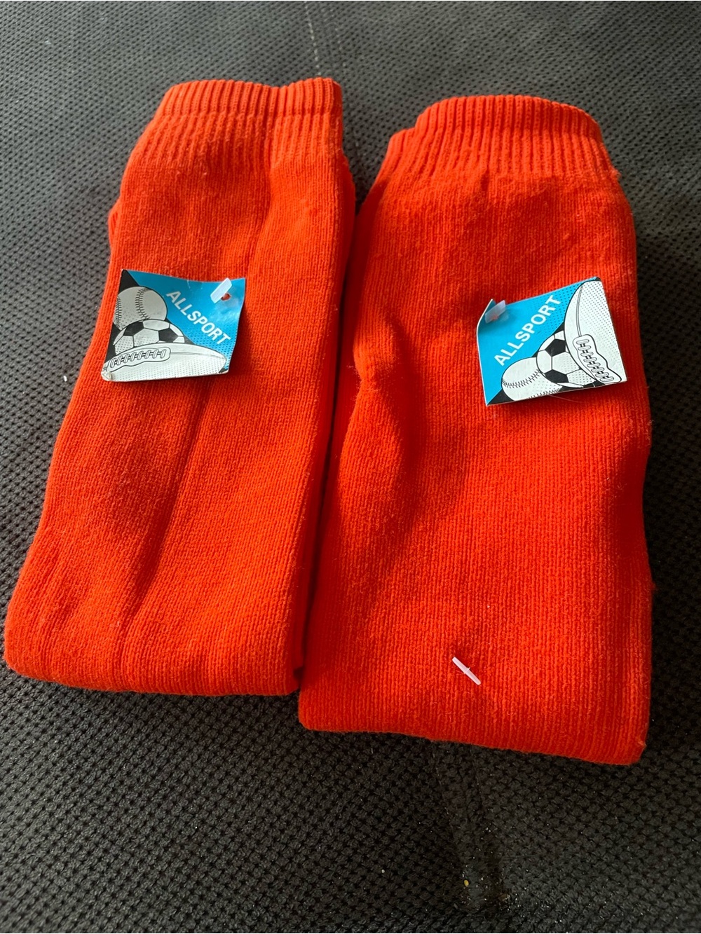 Orange AllSport Sports Socks — 2 Pairs
